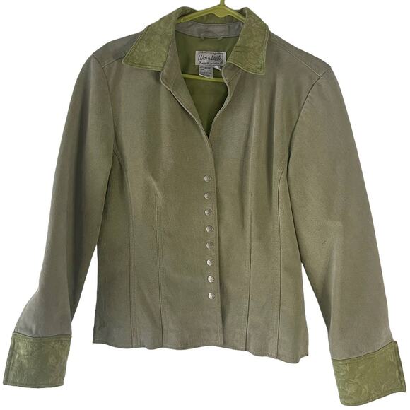 Live A Little Vintage Women's Size Medium 100% Leather Western Button Up Jacket - Picture 1 of 9